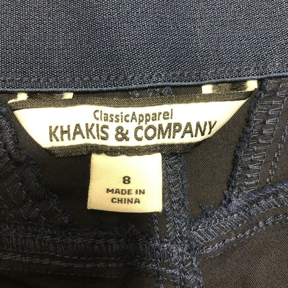 Khakis & Company Capri Pants Womens Navy Blue Size 8 Stretch - Picture 2 of 12